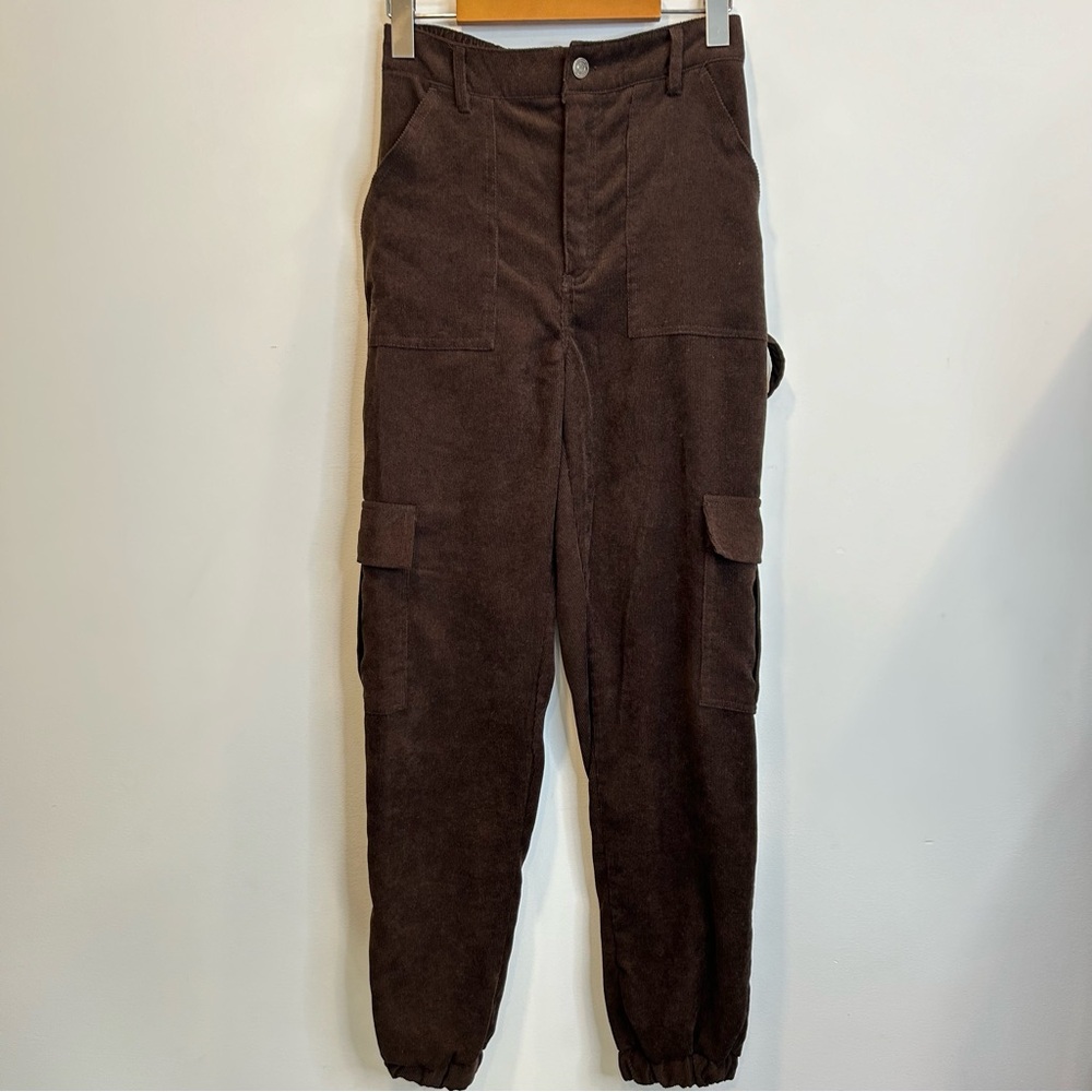 Ardene Corduroy Carpenter Joggers Pants Brown - Picture 4 of 9